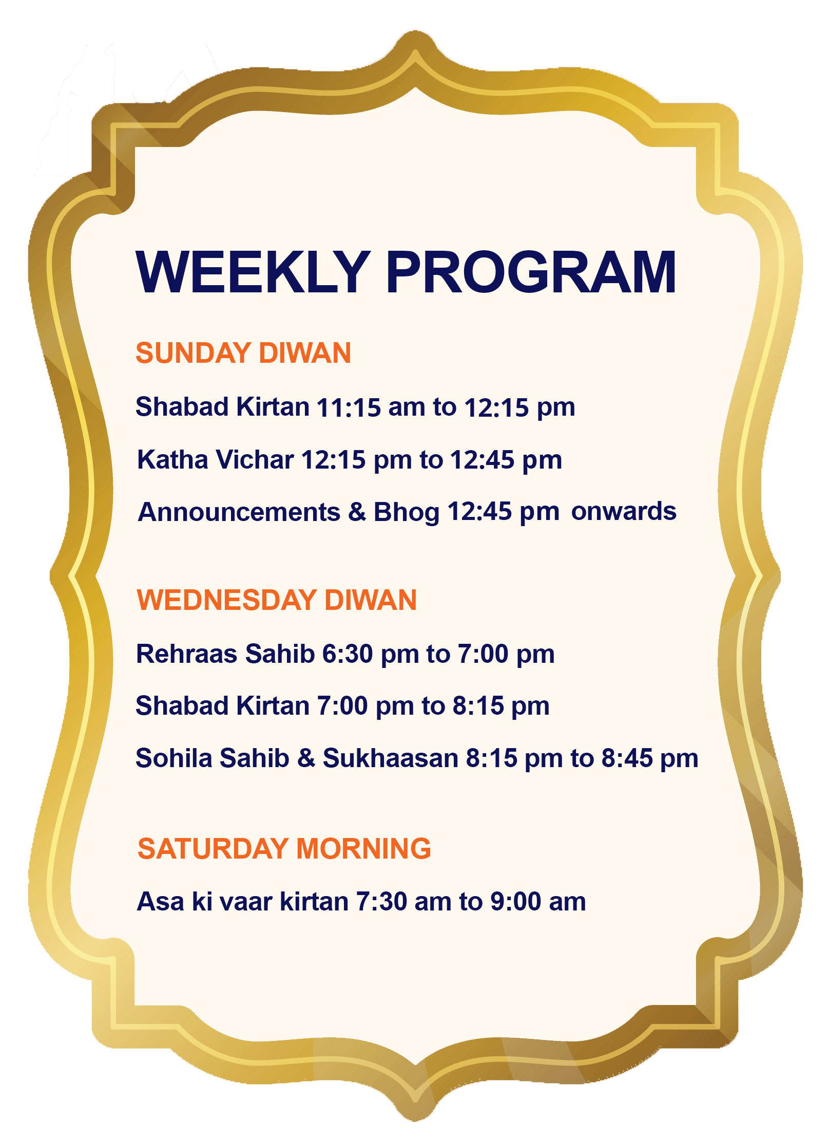 Weekly Programs - Houston Sikh Center